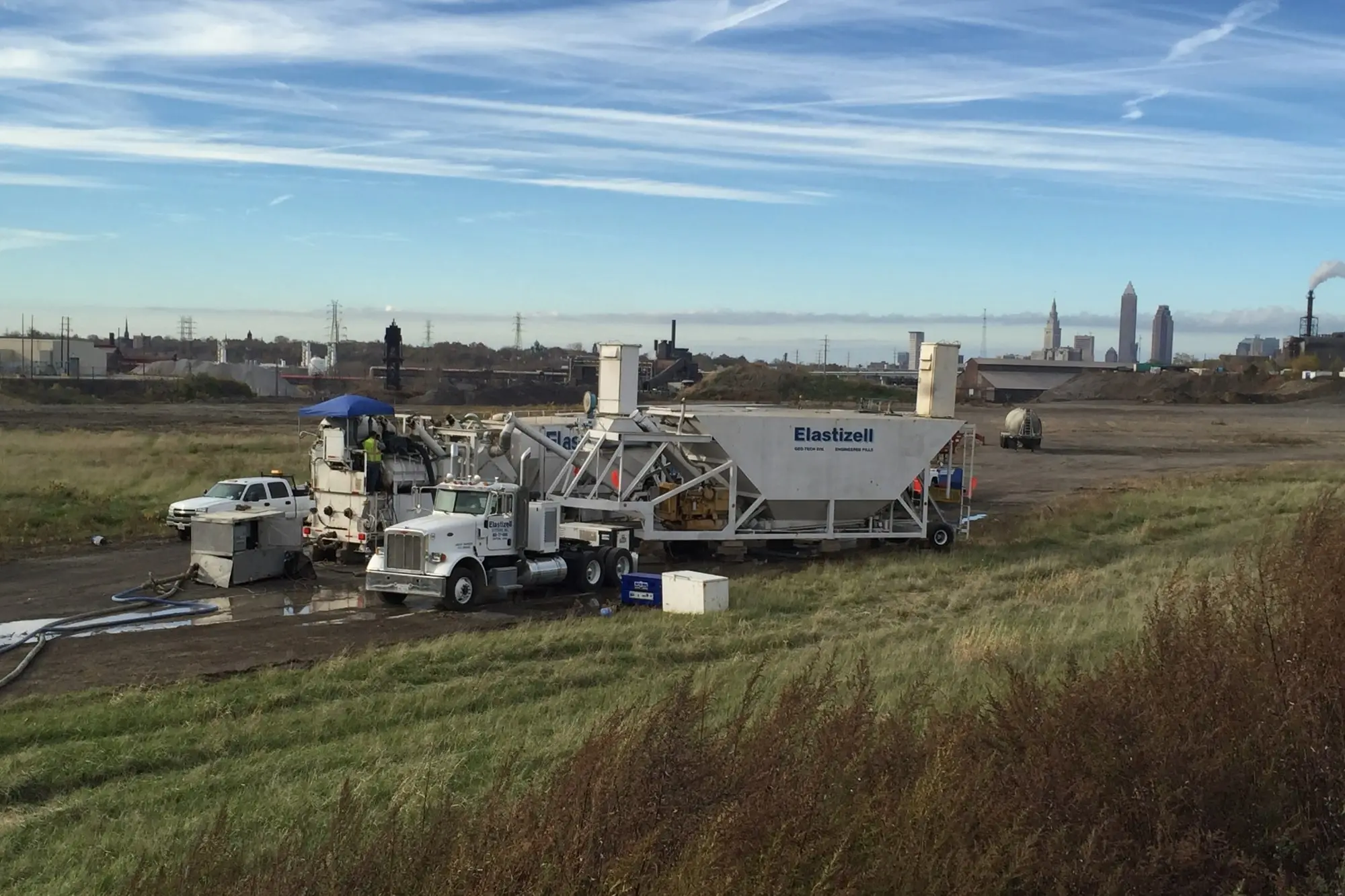Elastizells portable concrete plant